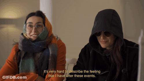 Two Women One Saying It's Very Hard To Describe The Feeling GIF