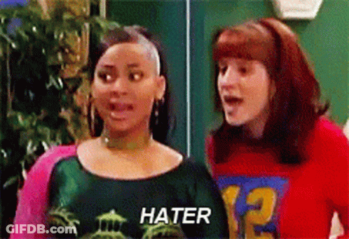Two Women One Wearing Hater T-Shirt GIF