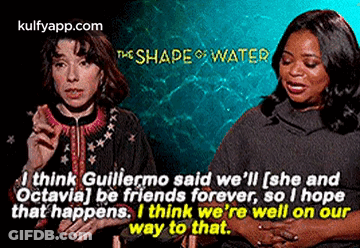 Two Women Sitting And Talking About Shape Of Water GIF