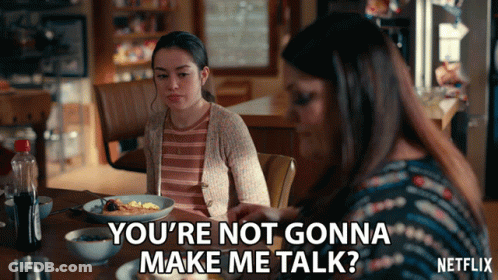 Two Women Sitting At Table GIF