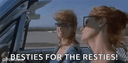 Two Women Sitting In Car With Besties For Resties GIF