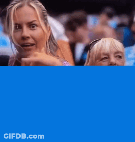Two Women Sitting In Stadium GIF