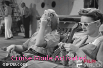 Two Women Sitting Next To Each Other Cruise Mode Activated GIF