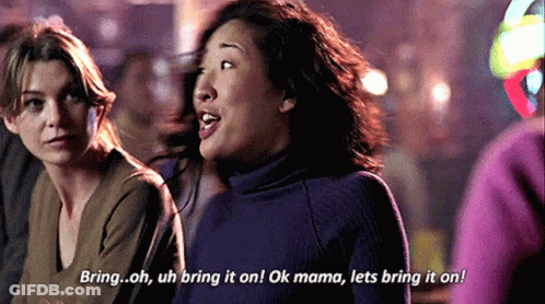 Two Women Sitting Next To Each Other One Saying Bring On GIF
