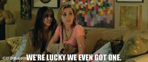Two Women Sitting On Couch Lucky GIF