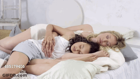 Two Women Sleeping On Bed 485179406 GIF