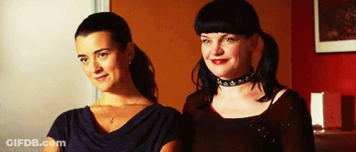 Two Women Smiling Together GIF
