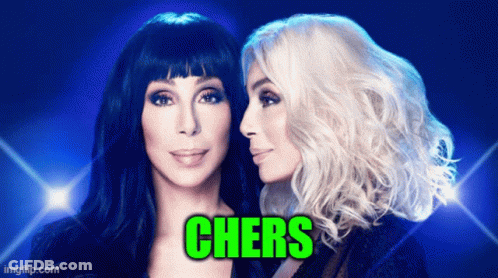 Two Women Standing Next To Each Other Chers GIF