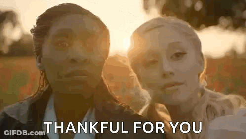 Two Women Standing Thankful For You GIF