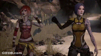Two Women Standing Together In Field GIF