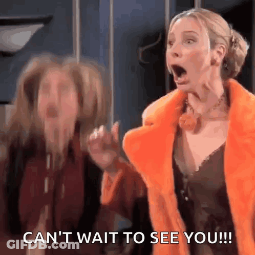 Two Women Standing With Mouths Open One Screaming GIF