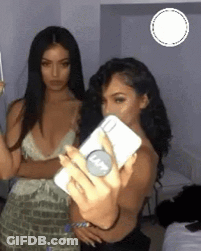 Two Women Taking Selfie GIF