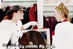Two Women Talking In Store Saying Big Mistake Big Huge GIF