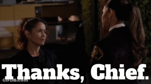 Two Women Talking Thanks Chief GIF