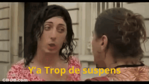 Two Women Talking With Trop De Suspens GIF