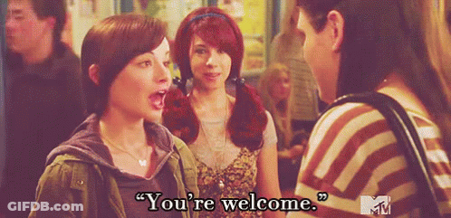 Two Women Talking 'You're Welcome GIF