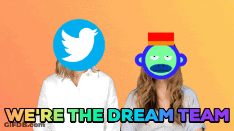 Two Women Twitter Logo We're The Dream Team GIF