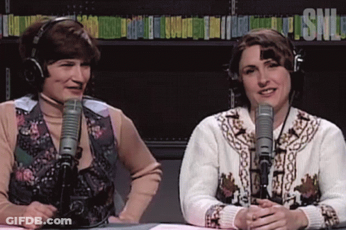 Women With Headphones At Microphones SNL GIF