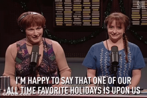 Women With Headphones Talking Into Microphones Saying I'm Happy To Say GIF
