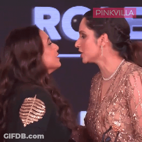 Two Women With Pinkvilla Logo GIF