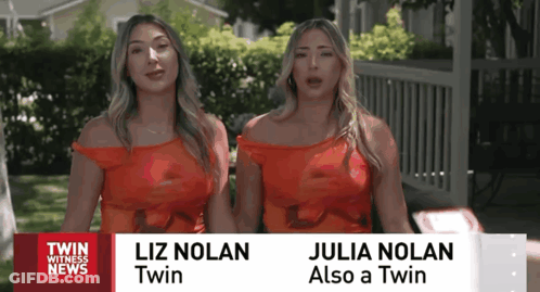 Two Women With Twin Witness News Sign GIF