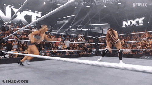 Two Women Wrestling In NXT Ring GIF