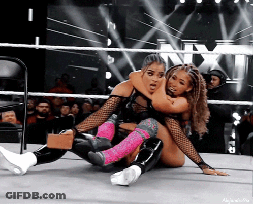 Two Women Wrestling In NXT Ring GIF