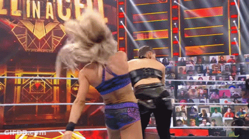 Two Women Wrestling In Ring GIF
