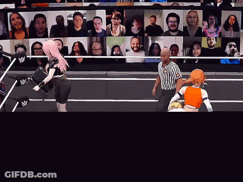 Two Women Wrestling In Ring GIF