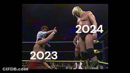 Wrestlers Fighting In Ring 2023 GIF