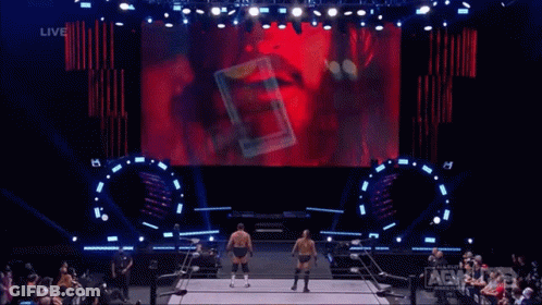Two Wrestlers Before Screen Saying Live GIF