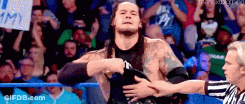 Two Wrestlers Fighting In Ring Sign Go To WWENetwork.com GIF