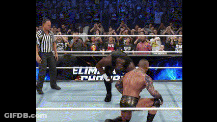 Two Wrestlers In A Ring With The Word Elimination On The Bottom GIF