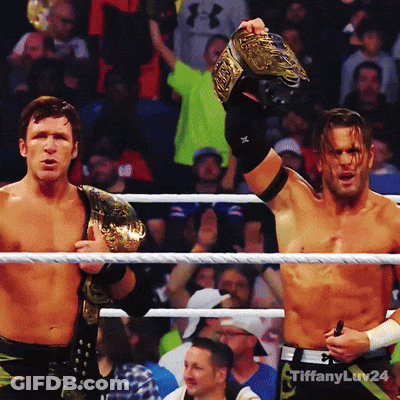 Two Wrestlers In A Ring With The Words Tiffany Lux24 On The Bottom Left GIF