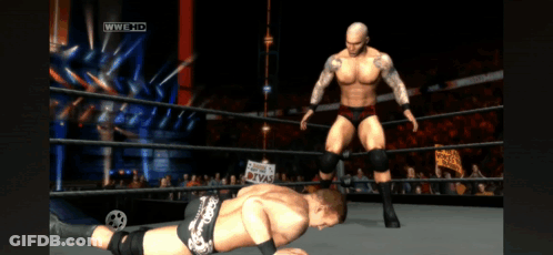 Two Wrestlers In A Wrestling Ring With A Sign That Says Divas In The Background GIF