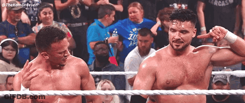 Two Wrestlers In Ring GIF