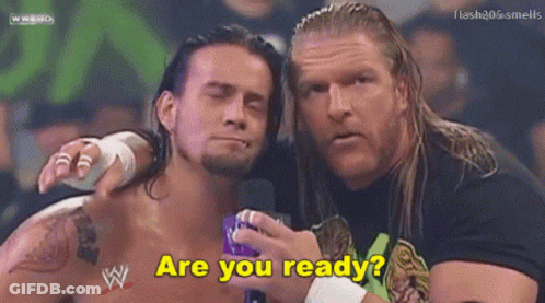Two Wrestlers One Asking If Ready GIF