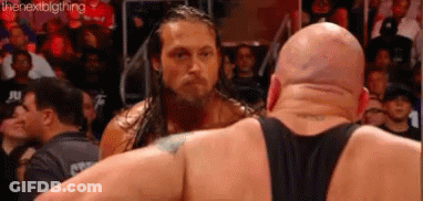 Two Wrestlers Side By Side In Wrestling Ring GIF