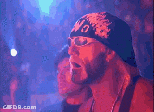 Two Wrestlers Standing In Ring GIF