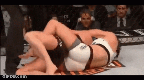 Two Wrestlers Wrestling In Ring GIF