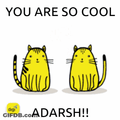 Two Yellow Cats Giving Each Other A High Five With The Words " You Are So Cool " GIF