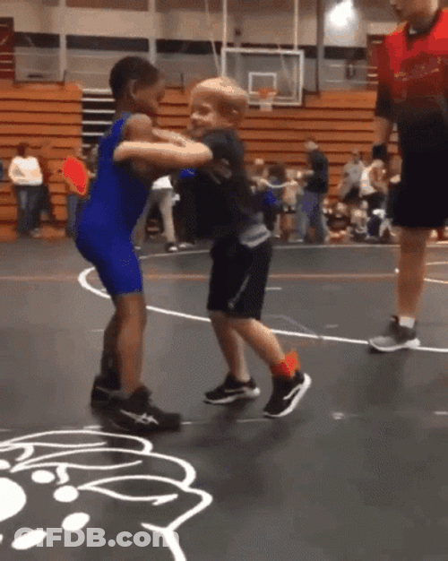Two Young Boys Body Slam GIF