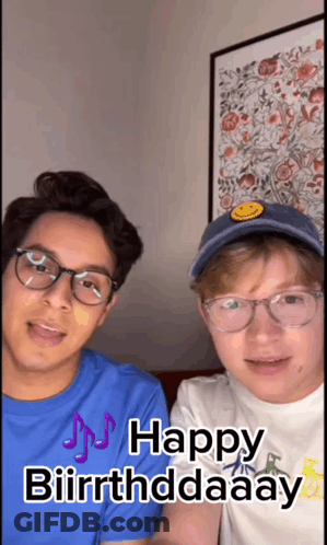 Two Young Men Happy Biirrthddaay GIF