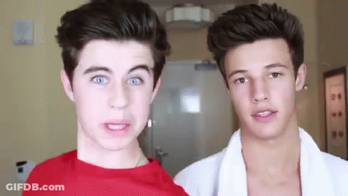 Two Young Men Making Funny Faces GIF