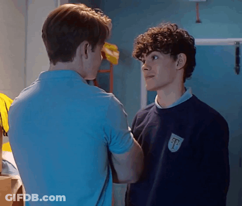 Two Young Men Talking GIF