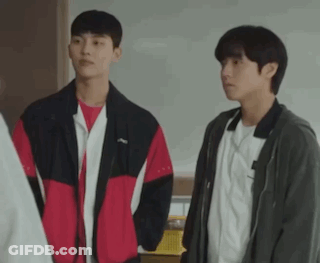 Two Young Men Talking GIF