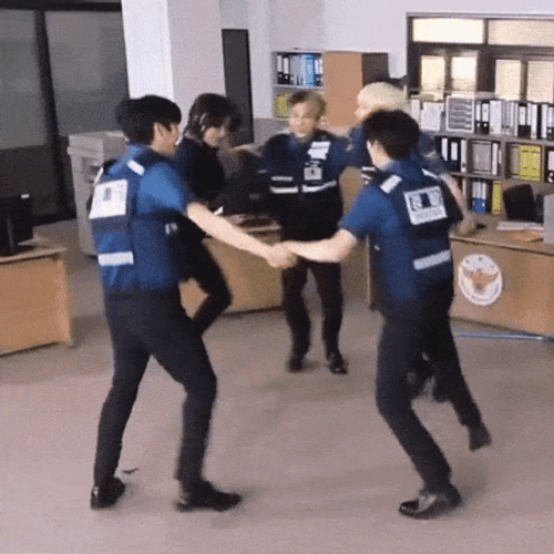 TXT Boy Band Prayer Circle GIF