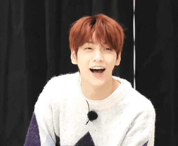 TXT Huening Kai Laughing GIF