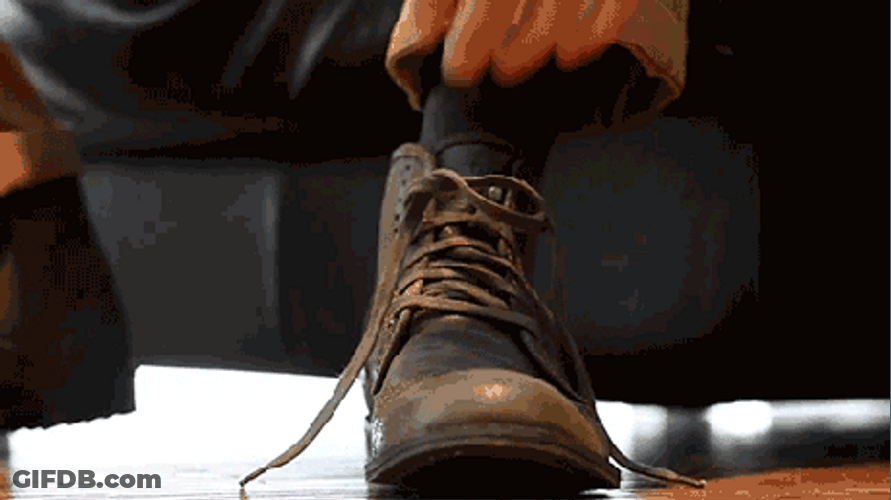 Tying My Bush Shoe GIF