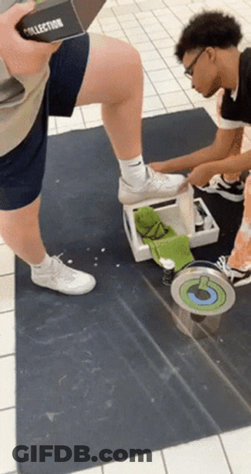 Tyler Bush Shoe Cleaning GIF